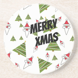 Posavasos Santa personalizar y árbol de Navidad