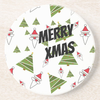 Posavasos Santa personalizar y árbol de Navidad