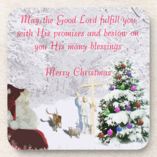 Posavasos Santa se encuentra con Jesús