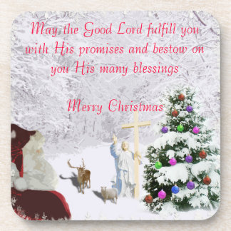 Posavasos Santa se encuentra con Jesús