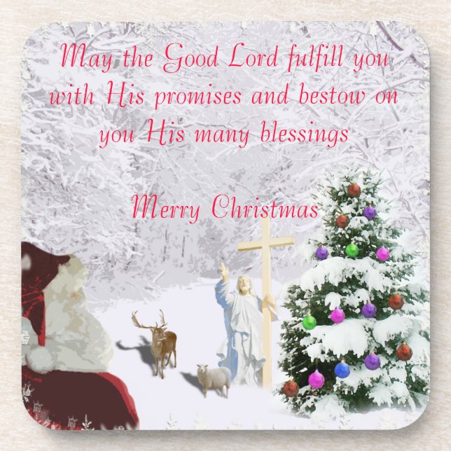 Posavasos Santa se encuentra con Jesús (Frente)