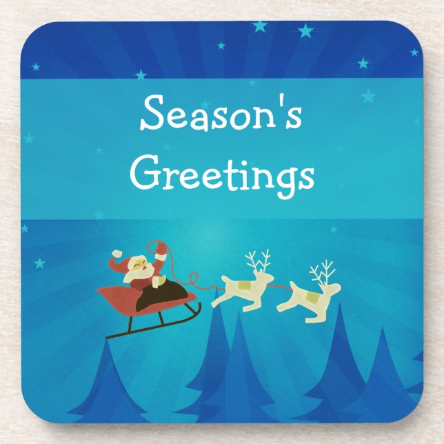 Posavasos Santa Winter Scene Coaster Set (Frente)