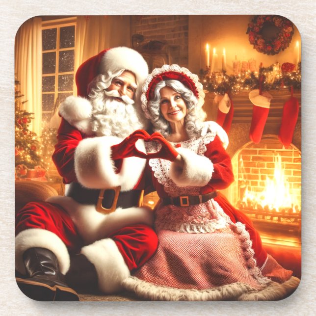Posavasos Santa y la Sra. Claus (Frente)