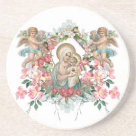 Posavasos Santísima Virgen María Bebé Jesús Floral