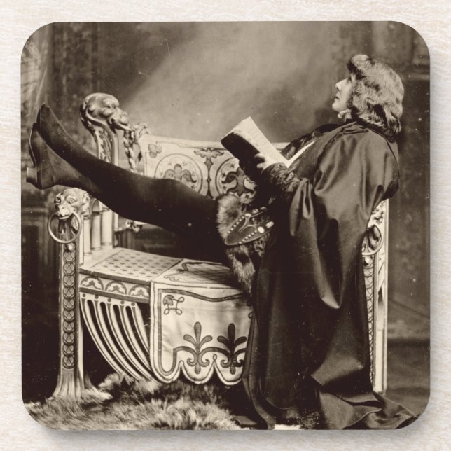Posavasos Sarah Bernhardt (1844-1923) como Hamlet en el 1899 (Frente)