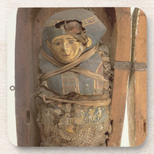 Posavasos Sarcófago y cuerpo mummified de Psametik I (664-