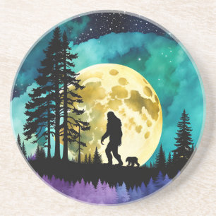 Posavasos Sasquatch y Oso en la montaña