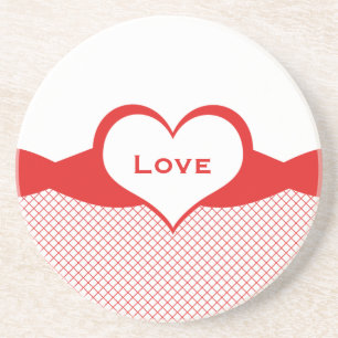 Posavasos Sassy Heart Fishnet Love Coaster, Red