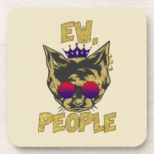 Posavasos Sassy Royal Cat - "Ew. Gato divertido de la gente