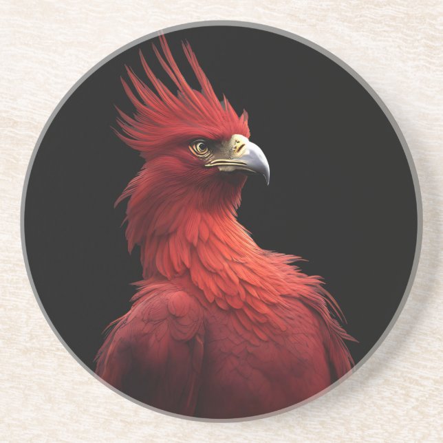 Posavasos Scarlet Phoenix Sits Orgulloso (Frente)