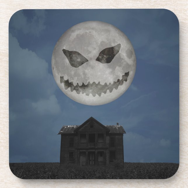 Posavasos Scary Jack O Lantern Halloween Moon (Frente)