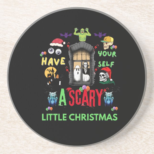 Posavasos Scary Little Christmas Horror Holiday Design  (Frente)