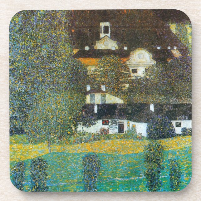 Posavasos Schloss Kammer sobre el Attersee II de Gustav Klim (Frente)