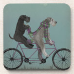 Posavasos Schnauzer Tandem<br><div class="desc">Tándem Schnauzer de Fabfunky. Cuenta con schnauzers montando una bicicleta en un estilo caprichoso y de vapor. | 192047D</div>