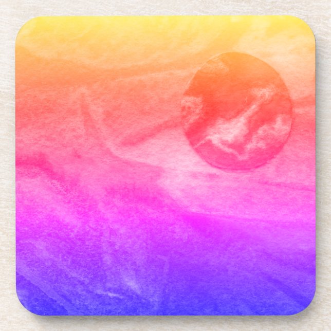 Posavasos Sci-Fi - mundo del planeta del espacio alienígena  (Frente)