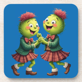 Posavasos Scottish Thistles Wearing Plaid Dancing Ceilidh