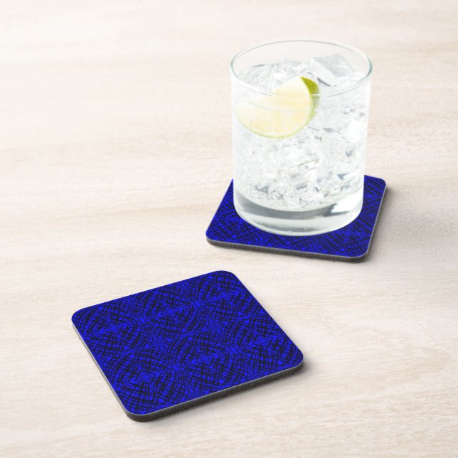Posavasos Scribe simple | Tejido Espejo | Azul | (Lado Derecho)