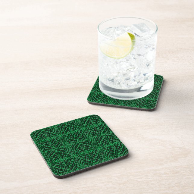 Posavasos Scribe simple | Tejido Espejo | Verde | (Lado Derecho)