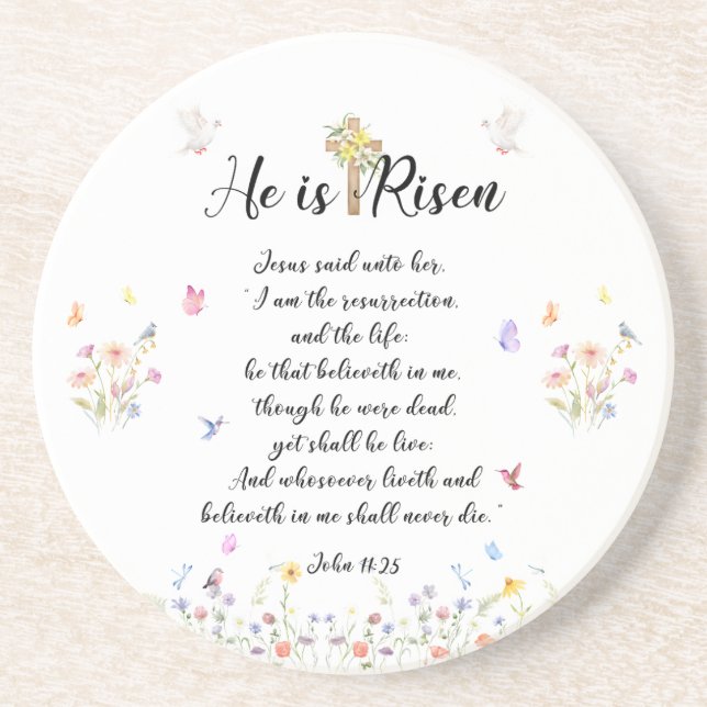 Posavasos Se levanta - Regalos de Pascua (Frente)