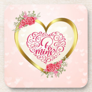 Posavasos Sé Mía" Texto Vintage: Feliz Día de San Valentín