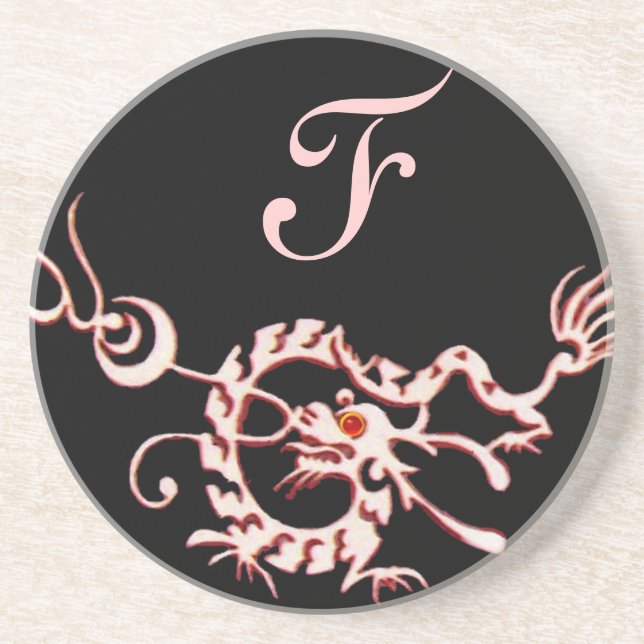 Posavasos SEA DRAGON 2 MONOGRAM negro rosa (Frente)