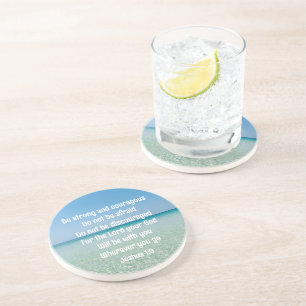 Posavasos Sea fuerte la Biblia Inspiradora Verse Beach