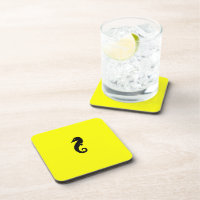 Seahorse de Glow_Black-on-Yellow del océano