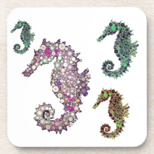 Posavasos Seahorses Art by LeahG