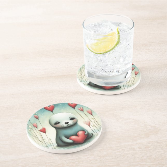 Posavasos Sealion Love 1 (Lado)