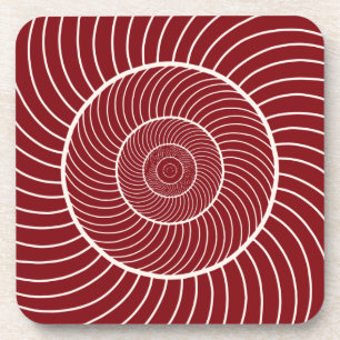 Posavasos Secuencia fibonacci de espiral de crema roja de Bo