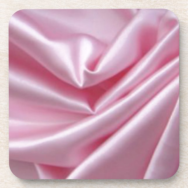 Posavasos Seda Rosa Con Anillos Bodas (Frente)