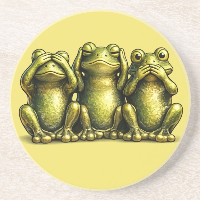 Posavasos See Hear Speak No Evil Funny Frogs (Frente)