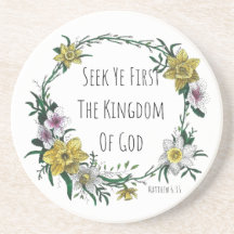 Seek Ye First the Kingdom Sandstone Coaster