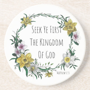 Posavasos Seek Ye First the Kingdom Soporte de Arenisca