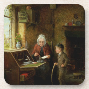 Posavasos Sellando una letra, 1890 (aceite en el panel)