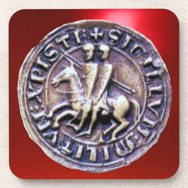 Posavasos SELLO DE LA PLANTILLA DE KNIGHTS Gem rojo (Frente)