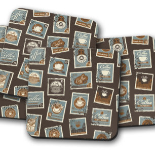 Posavasos Sellos de café de época   Retro Coffee Cork Coaste