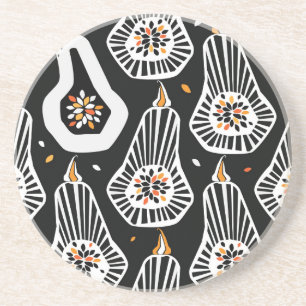 Posavasos Semillas estilizadas de calabazas: diseño sin inco