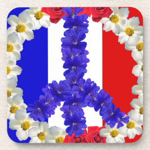 Posavasos señal de paz de bandera francesa