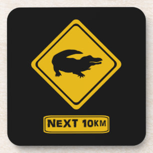 Posavasos señal de ruta de cocodrilo