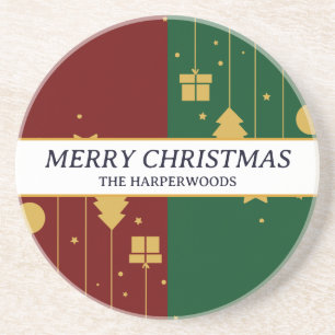 Posavasos Sencilla y elegante familia de Navidades decorativ