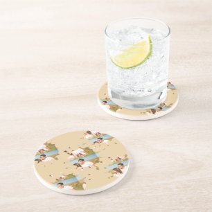 Posavasos Sencillo collage de fotos en círculo personalizado