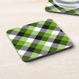 Posavasos Sencillo Tartán Plaids Neon Green