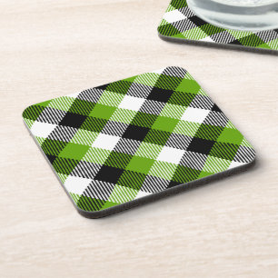 Posavasos Sencillo Tartán Plaids Neon Green