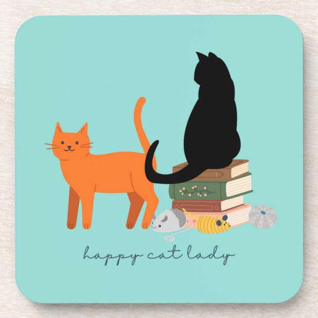 Posavasos Señora Feliz Gato (Frente)