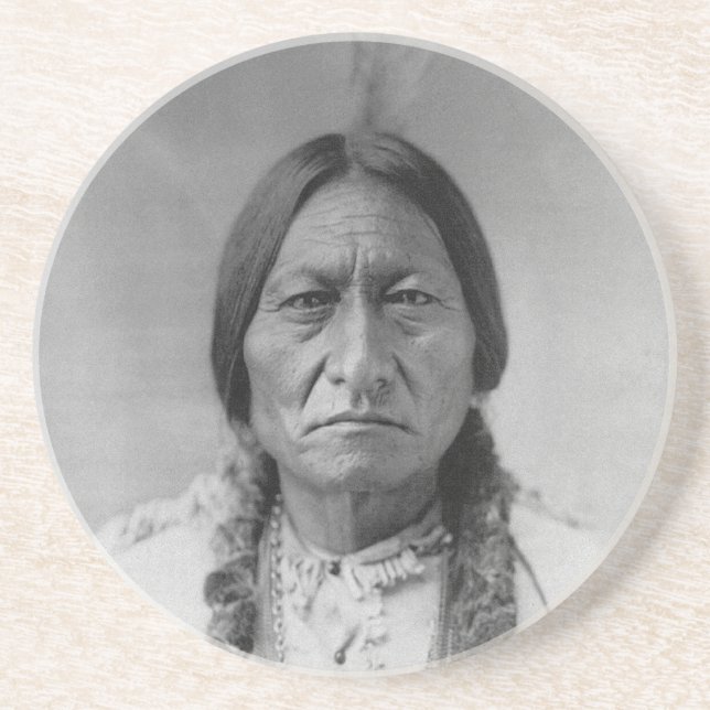 Posavasos Sentada americana Bull del jefe indio de Lakota (Frente)