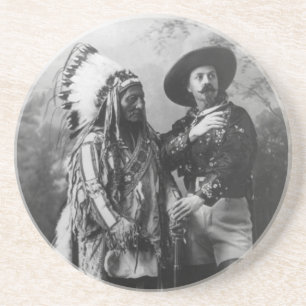 Posavasos Sentada Bull y retrato de Buffalo Bill a partir de