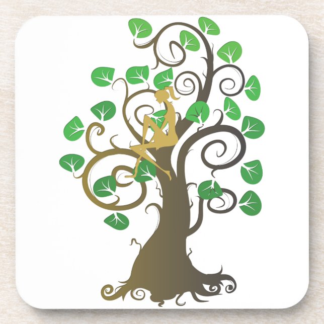 Posavasos Sentado en el árbol (Frente)