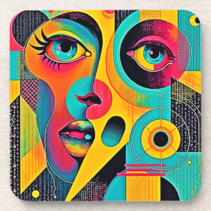 Posavasos Sentimientos Coloridos: Rostro Abstracto
