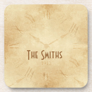 Posavasos Sepia Clock Face Steampunk